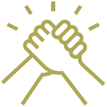 Handshake illustration representing community connections
